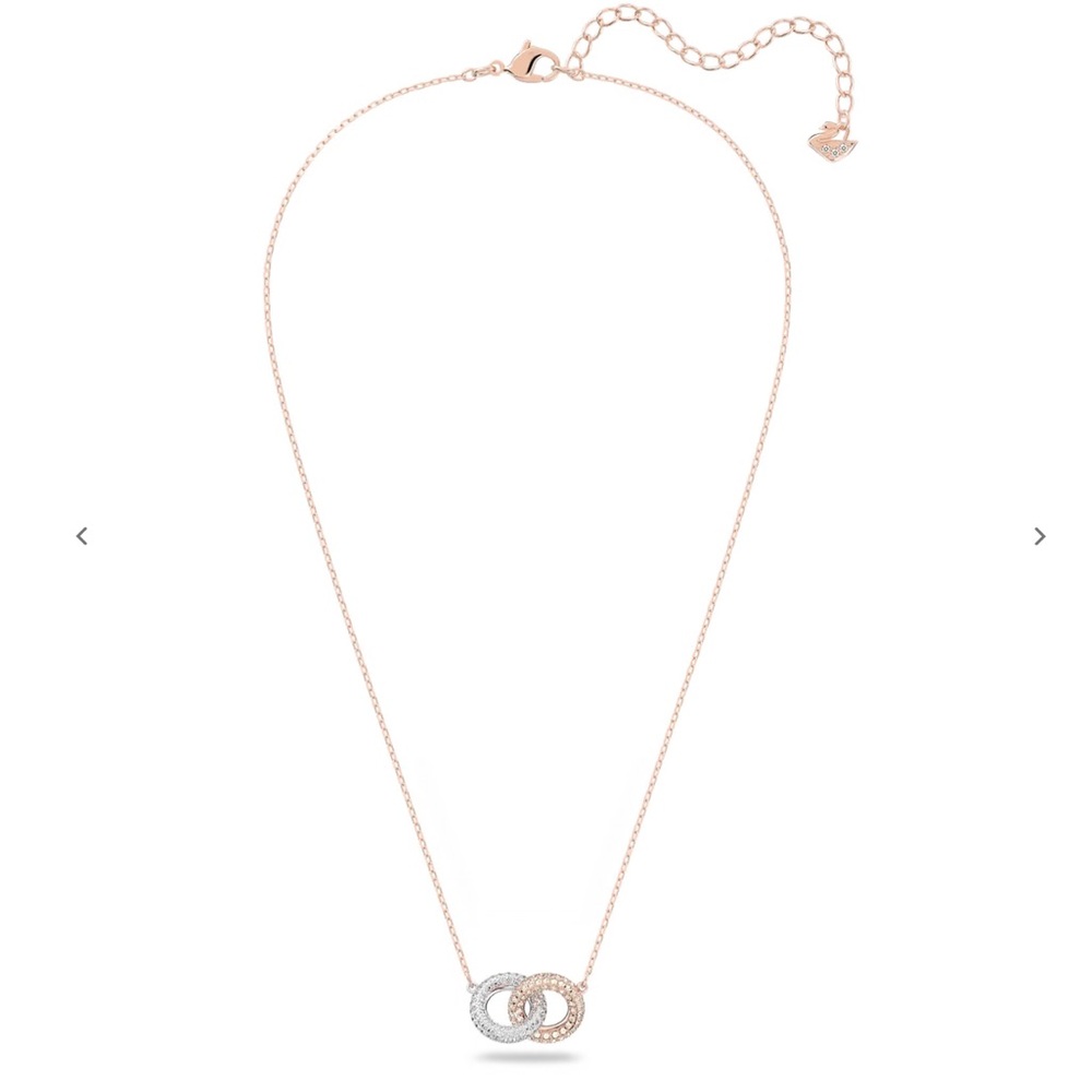 Swarovski Dextera necklace Intertwined circles, White, Rose gold-tone plated - Picture 2 of 9